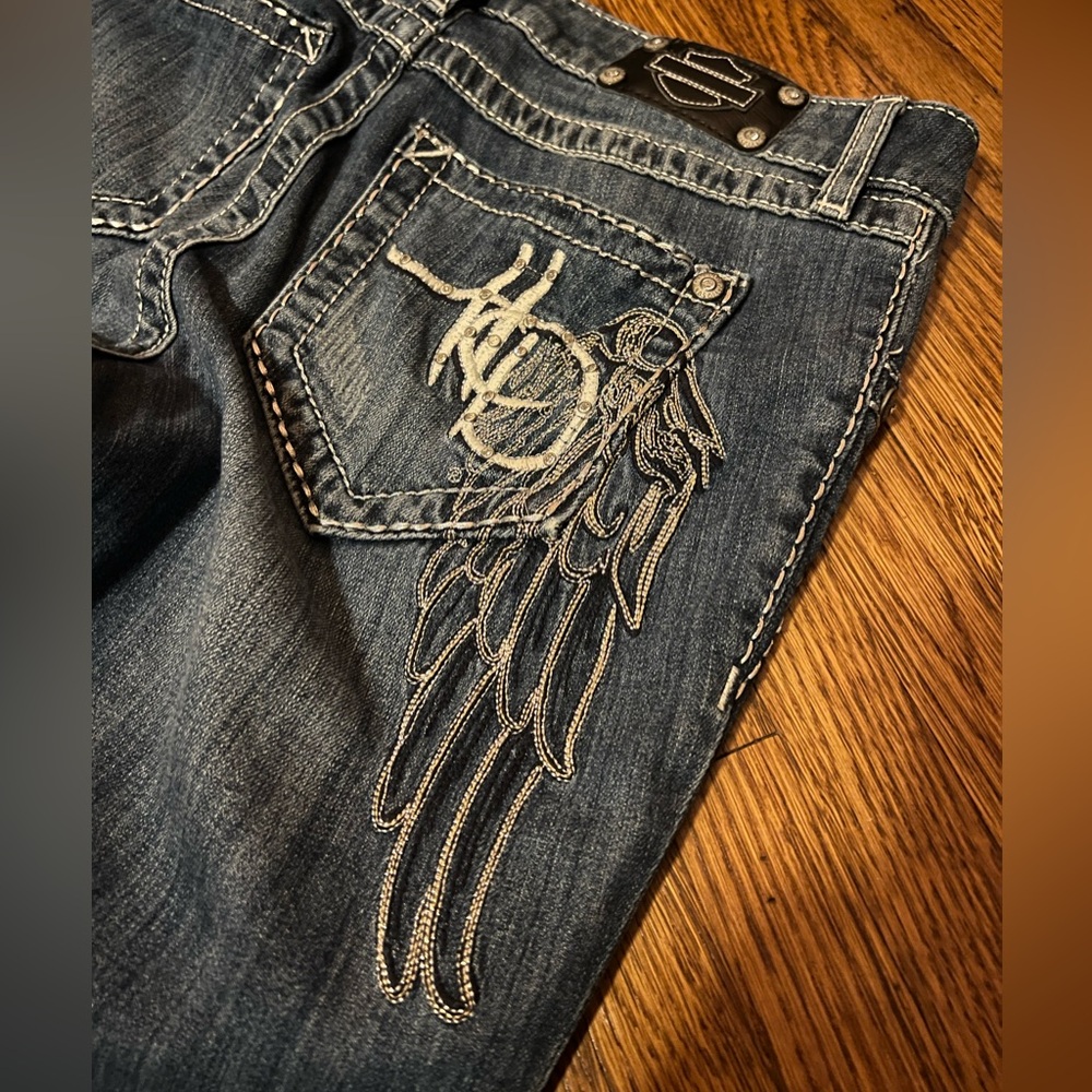 Harley-Davidson Women's Blue Bootcut Jeans, Size 8